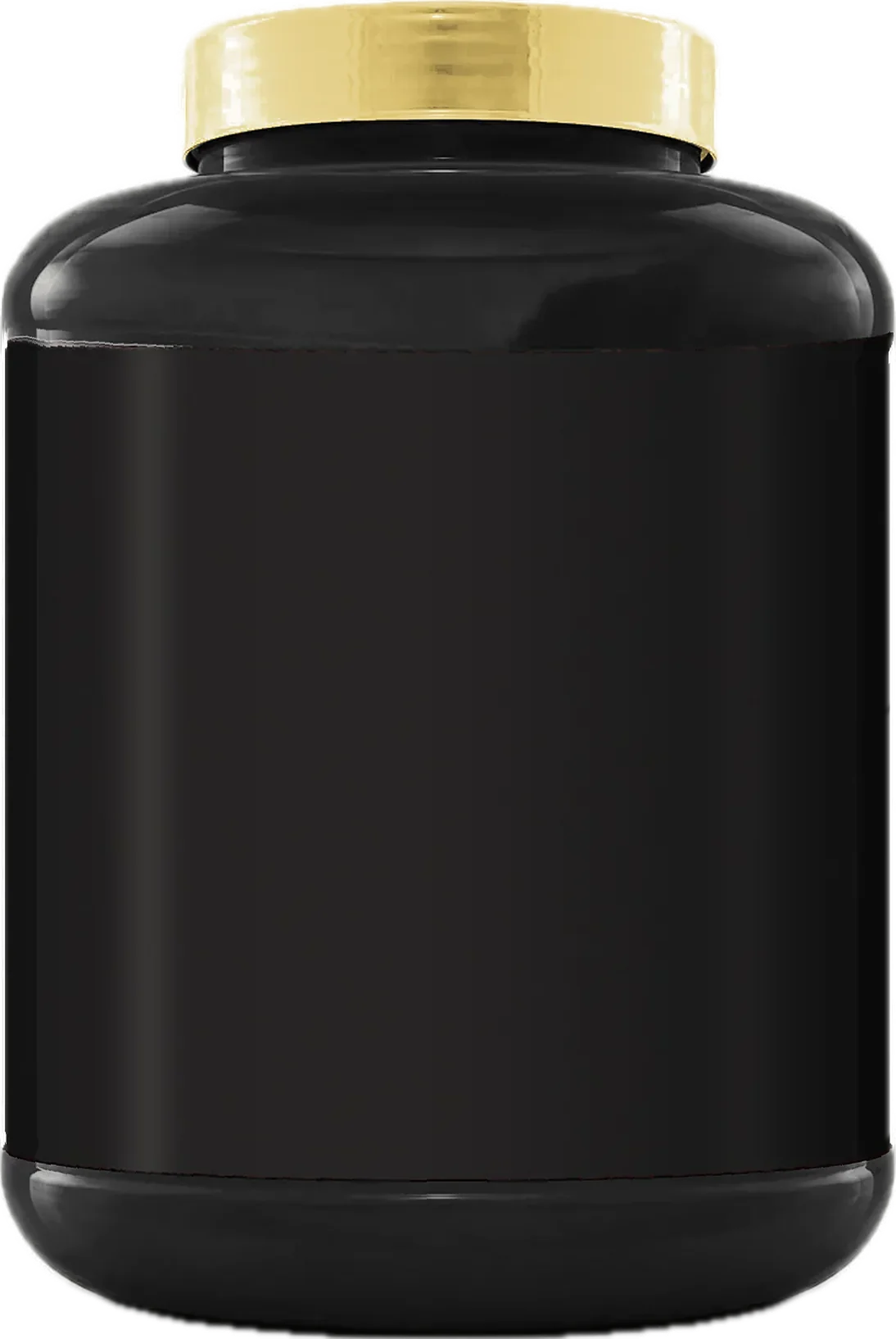 Aperçu d’un pot de protéine de 2 kg à votre marque, noir et or